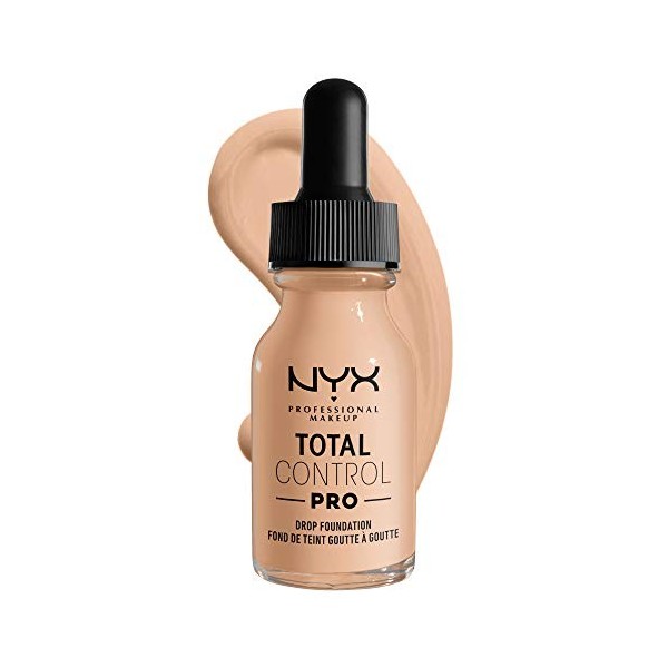 NYX Professional Makeup Total Control Pro Drop Fond de Teint Goutte à Goutte, Dosage Précis, Couvrance Modulable et Personnal