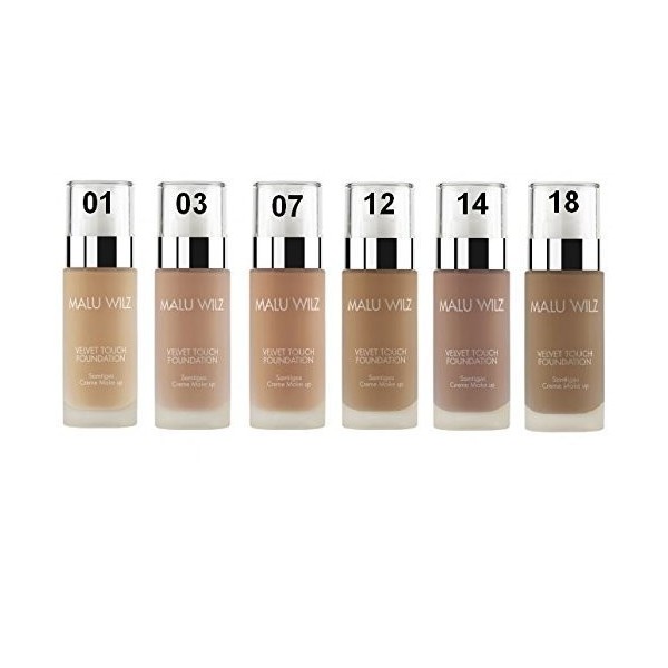 Malu Wilz Velvet Touch Foundation Number 07 Cream Make-Up 30 ml for Medium to Lightly Tanned Skin Types by Malu Wilz