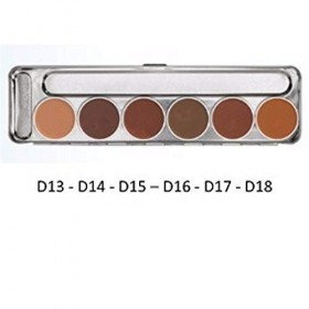 Kryolan - Dermacolor Camouflage Cream Palette - 6 Colors - Model D