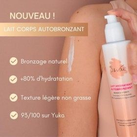 Lait hydratant autobronzant pour le corps, enrichi en complexe de 3 Céramides, répare et hydrate la barrière cutanée, 200 ml,