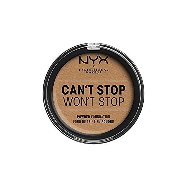 NYX Professional Makeup Fond de Teint Compact Haute Couvrance Cant Stop Wont Stop, Fini Mat, Contrôle de la Brillance, Tenu