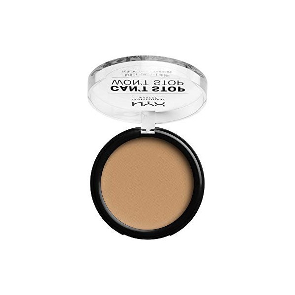 NYX Professional Makeup Fond de Teint Compact Haute Couvrance Cant Stop Wont Stop, Fini Mat, Contrôle de la Brillance, Tenu