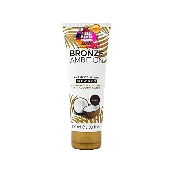 Creightons Bronze Ambition The Instant Tan Glow & Go 100ml - Immediate, Streak-Free & Natural Looking Tan Enriched with Coc