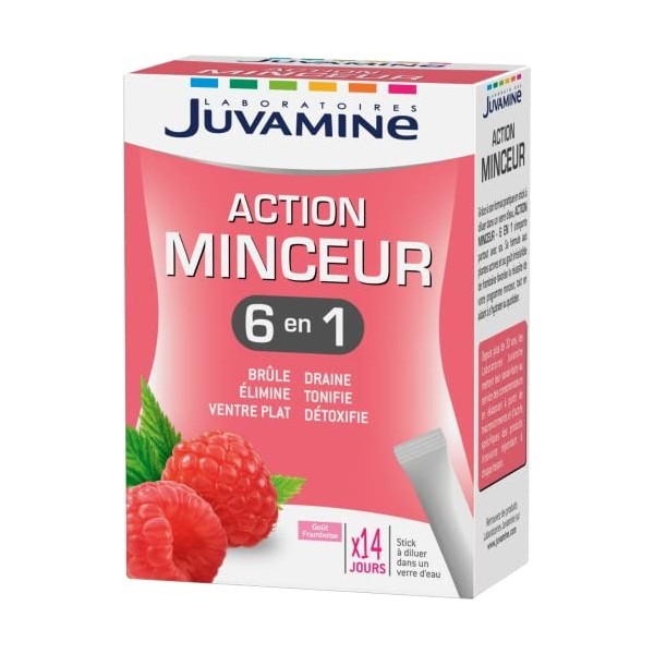 JUVAMINE - Action Minceur 6 en 1 - Brule, Draine, Elimine, Détoxifie, Tonifie, Favorise le Ventre Plat - Programme Minceur - 