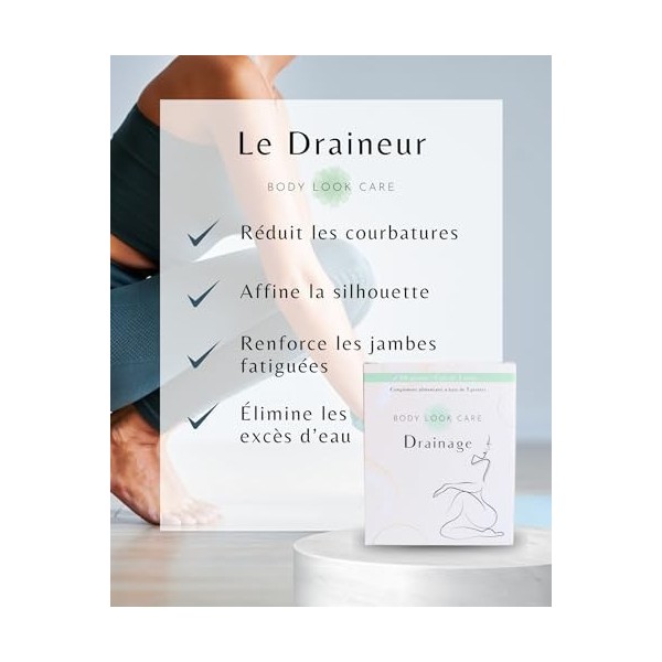 Complément Alimentaire Drainage - Body Look Care - 1 Boîte de 60 gélules Draineur de 450mg - Mélilot, Queues de Cerises, Piss