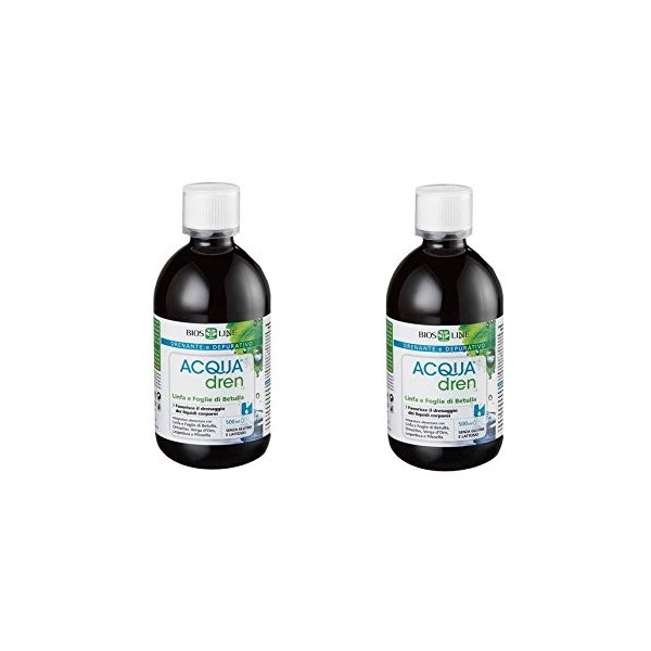 BIOSLINE - ACQUADREN 2 CONDITIONNEMENTS DE 500 ML, drainant, dépuratif, fonction urinaire