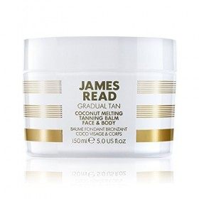 JAMES READ Coconut Melting Tanning Balm for Face & Body 150ml LIGHT/MEDIUM Gradual Self Tan Natural Golden Tan Hydrating Oil 