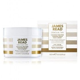 JAMES READ Coconut Melting Tanning Balm for Face & Body 150ml LIGHT/MEDIUM Gradual Self Tan Natural Golden Tan Hydrating Oil 