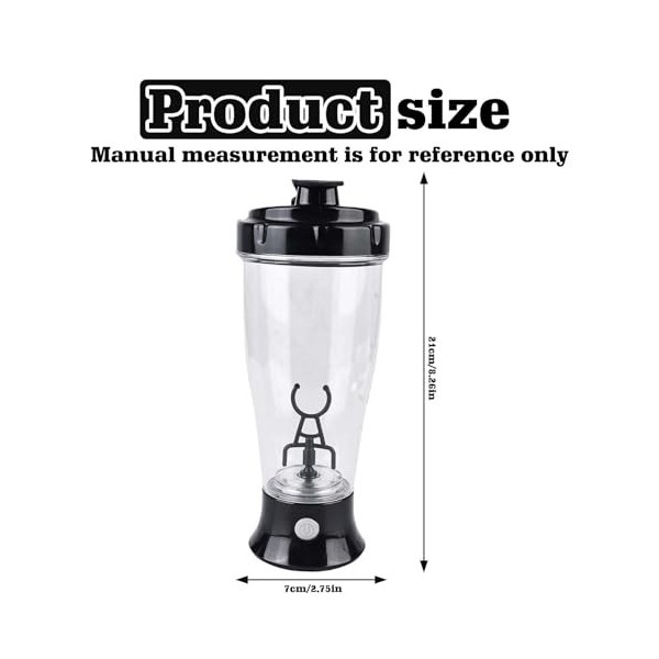 Bouteille shaker électrique pour protéines - Tasse à mélanger soi-même - 350 ml - Mixeur électrique - Pour crème et protéines