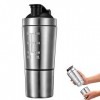 Dhqkqg Shaker à Protéines en Acier Inoxydable, Shaker Bottle de protéines Capacité 791ml, Protéine Shaker Avec Boule Dagitat