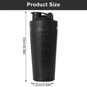 Lotvic Shaker Protéine Acier Inoxydable, Sport Fitness Shaker, Shaker Bottle de Protéines Capacité 900 ml Avec Boule Dagitat