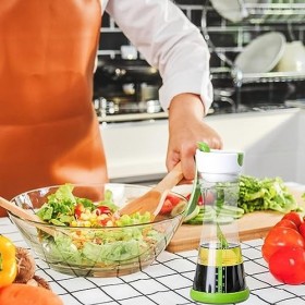 Solariana Mélangeur de vinaigrette - avec poignée shaker bouteille vinaigrette manuelle,Bouteille de mélangeur lavable au lav