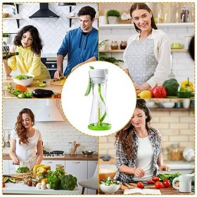 Duqulle Mélangeur de Vinaigrette | Bouteille de mélangeur de Vinaigrette Manuelle avec poignée | Bouteille à Salade étanche a