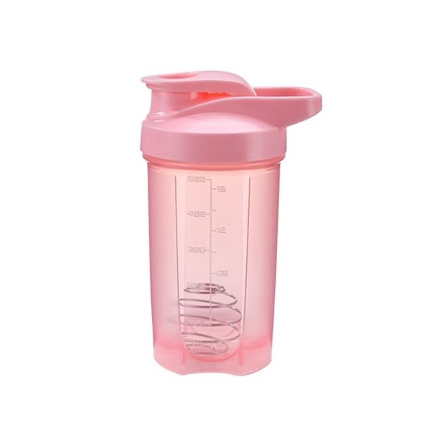 Shaker protéiné - 500 ml - Avec boule de mixage - Anti-fuite - Pour boire de la poudre - Pour saupoudrer la poudre, le sport,