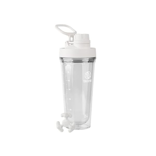 Takeya Shaker protéiné en plastique Tritan de qualité supérieure, sans BPA, couvercle à bec verseur étanche, incassable, 710 