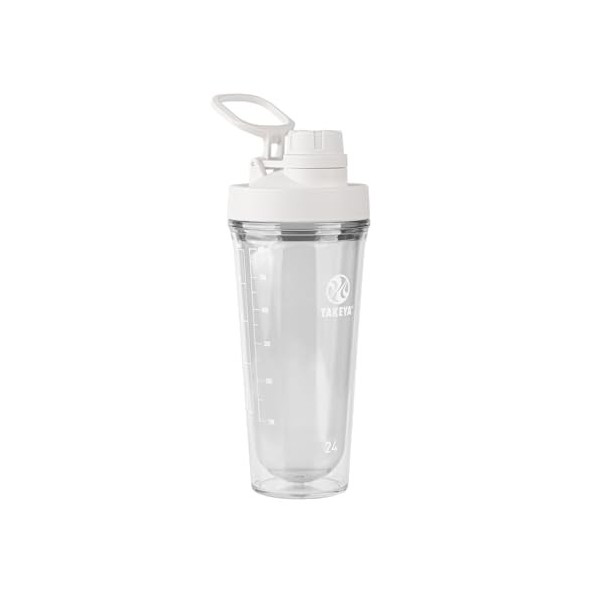 Takeya Shaker protéiné en plastique Tritan de qualité supérieure, sans BPA, couvercle à bec verseur étanche, incassable, 710 