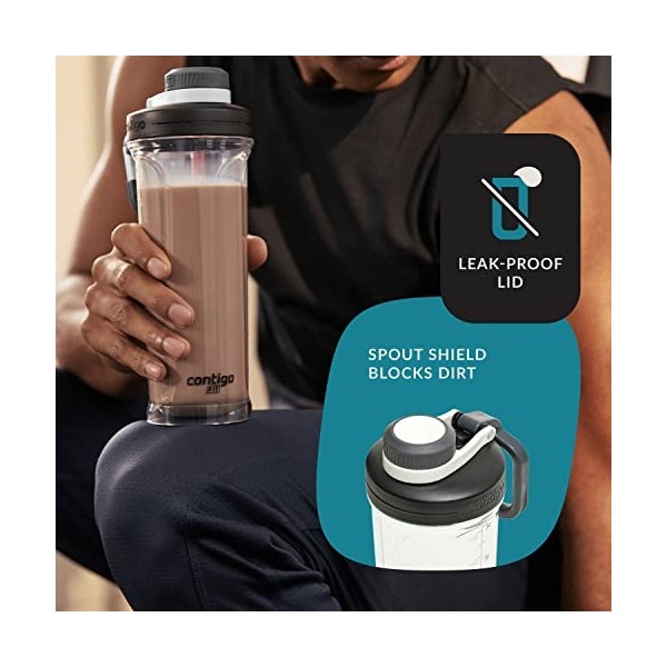 Contigo Fit Shake & Go 2.0 Bouteille shaker en Tritan 793,8 g, sel avec saké