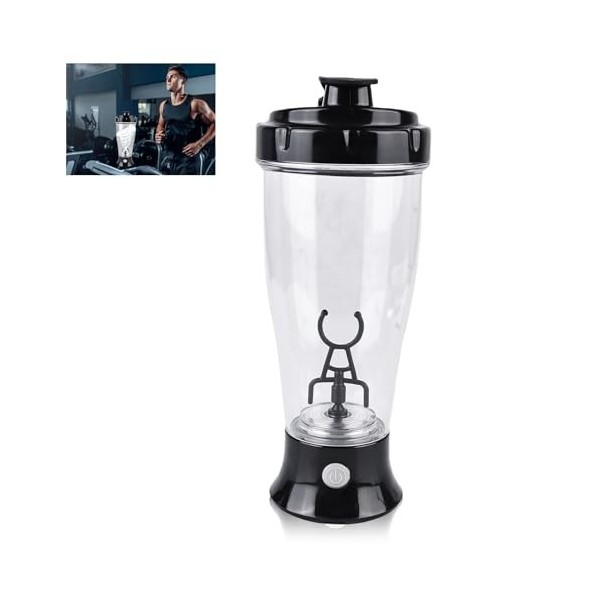 YOYIAG Bouteille de shaker électrique pour protéines - 350 ml - Shaker à protéines - Mixeur Vortex électrique portable - Rech