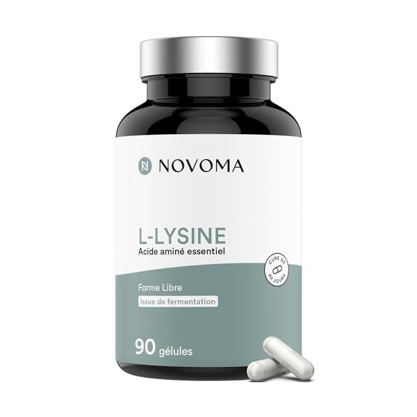 NOVOMA L-Lysine 1500 mg, Acide Aminé Essentiel, Cure de 1 mois, Dosage optimal, Soutient le Système Immunitaire et les Muscle