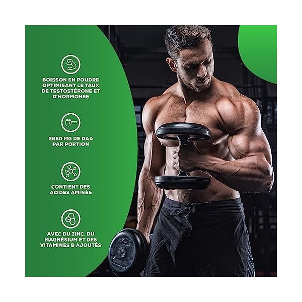 BioTechUSA TST+GH, boisson en poudre aromatisée optimisant la testostérone et les hormones avec DAA, acides aminés et nutrime