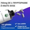 L-Tryptophane - Hautement dosé : 700 mg par gélule - 180 gélules - 6 mois de stock - Végétalien et sans additifs Green Natura