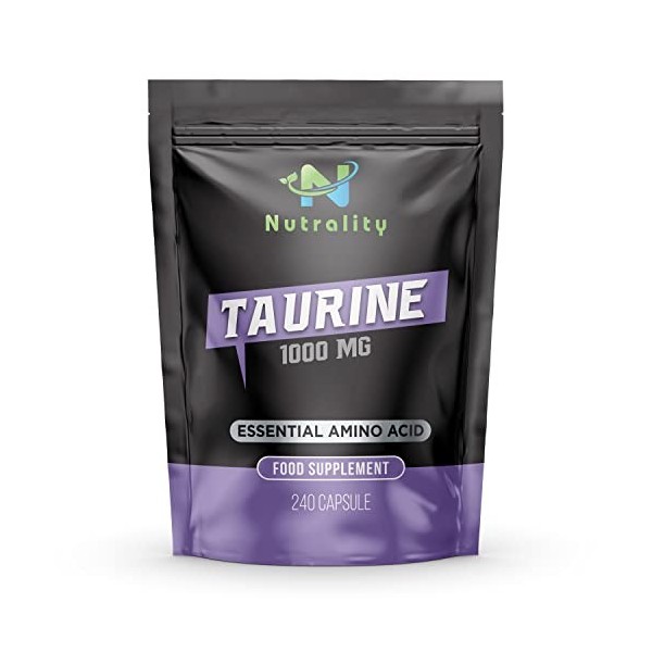 Nutrality Complément de taurine 1000mg | Support puissant pour lénergie et lendurance, Complément dacides aminés pour la s