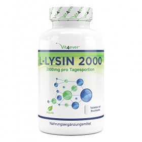 L-Lysine 2000-160 comprimés - 1000 mg par UN comprimé - De fermentation végétale - Sans additifs indésirables - Fortement dos