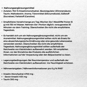 6PAK Nutrition - Créatine Monohydrate - Masse musculaire - Régénération après lentraînement - Complément alimentaire - 300 g