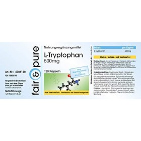 Fair & Pure® - L-tryptophane 500mg - végan - acide aminé essentiel - 120 gélules de tryptophane