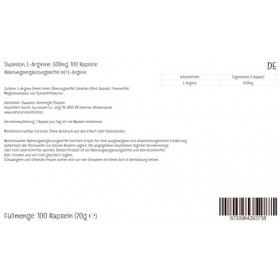 Swanson, L-Arginine, 500mg, 100 Capsules, Acide Aminé, Hautement Dosé, Testé en Laboratoire, Sans Soja, Sans Gluten, Sans OGM