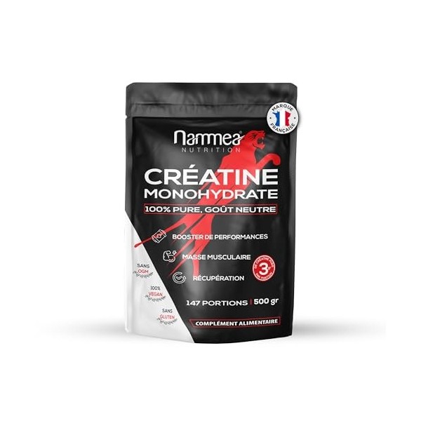 Créatine monohydrate pure en poudre - Prise de masse musculaire rapide - Booster de performances puissant - Récupération - Ha