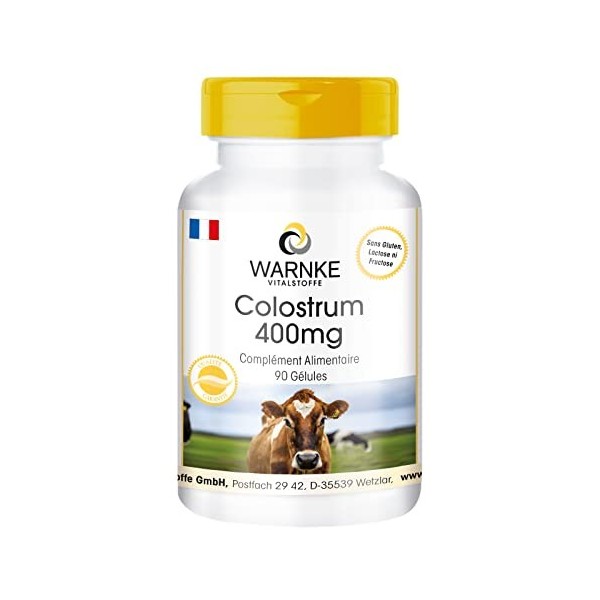 Colostrum 400mg - 90 gélules - Riche en acides animés et en immoglobine | Warnke Vitalstoffe