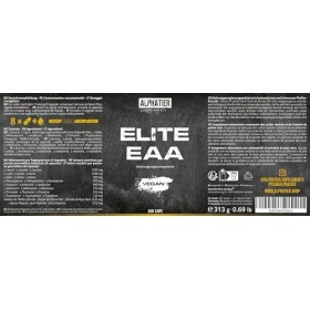 ALPHATIER Capsules dEAA - 360 Mega Caps à 750mg - hautement dosé - 8 acides aminés essentiels - Elite EAAs sans stéarate de 