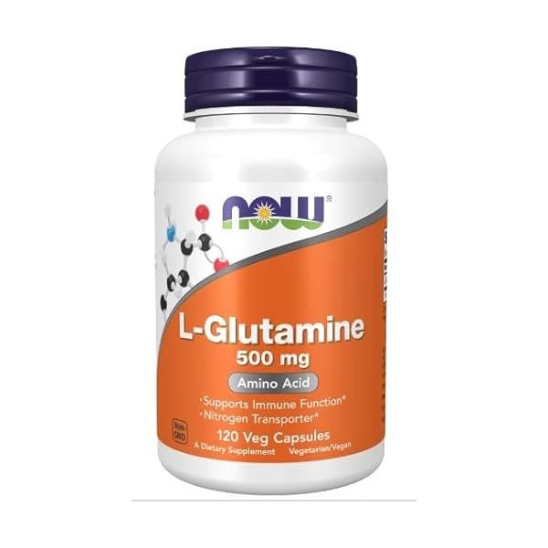 Now Foods L-glutamine 500mg 120 gélules vegan acide aminé