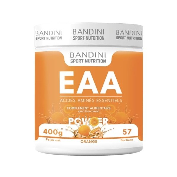 Bandini® EAA POUDRE ZERO | Acides Aminés Essentiels 400gr Powder | Supplément Végétalien et Sans Sucre | Apport Optimal de 9 