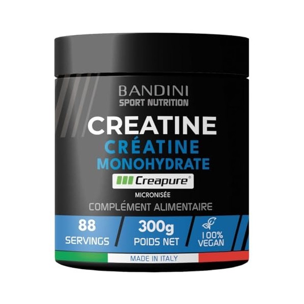 Bandini® Creatine CREAPURE® Monohydrate SANS MERCURE en poudre pure - Supplément pour lentraînement, le sport, la salle de s