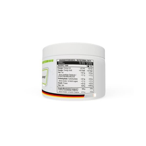 Creapure Creatine Pro Monohydrate Poudre | Créatine Creapure Unflavored | MST Nutrition Made in Germany 300 g 