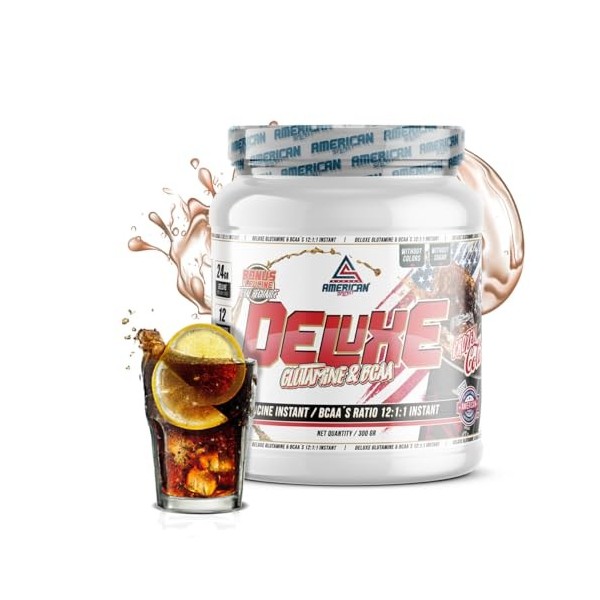 AS American Suplement - BCAAS avec Glutamine Deluxe - 300 g - Cola - Avec des acides aminés à chaîne ramifiée - Aide à augme