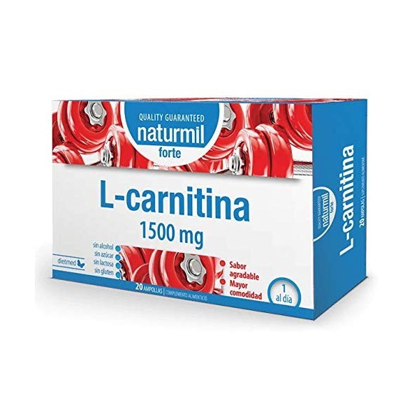 Dietmed Naturmel L-Carnitine Forte 1500 mg 20 x 15 ml Ampoules Complément Sport