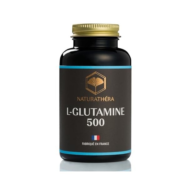 Naturathéra L-GLUTAMINE 500 - Fort dosage - Anti-inflammatoire - Complément Alimentaire Confort Digestif Intestinal - 150 Gél