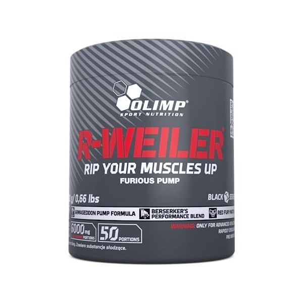 Olimp Sport Nutrition - R-Weiler - Pré-entraînement - Complément alimentaire - 300 g de poudre - Goût : punch aux fruits Red