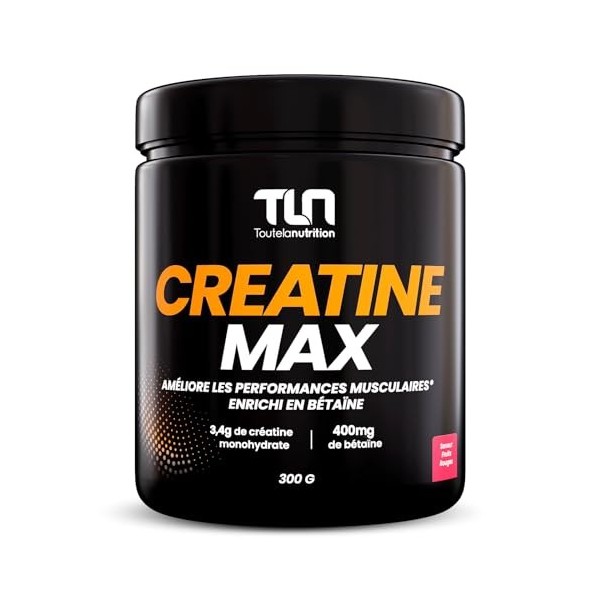 CREATINE MAX | Créatine Monohydrate Pure en Poudre | Enrichie en Bétaïne et Maltodextrine | Booster de Performances Musculair