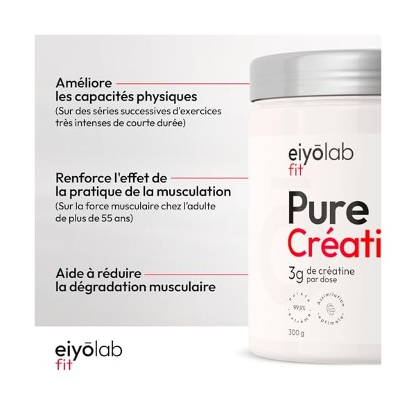 PURE CREATINE HT | 100% Creatine Monohydrate Creapure® en Poudre | Pre Workout Musculation | Prise de Masse, Force et Résista