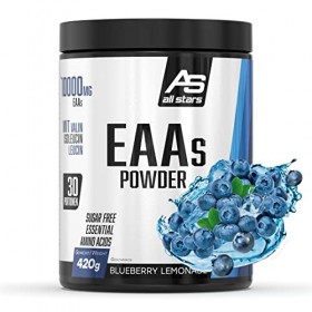 All Stars EAA Powder Blueberry Lemonade I Acides aminés hautement dosés I 420 g de poudre avec 10 000 mg dEAA par portion I 