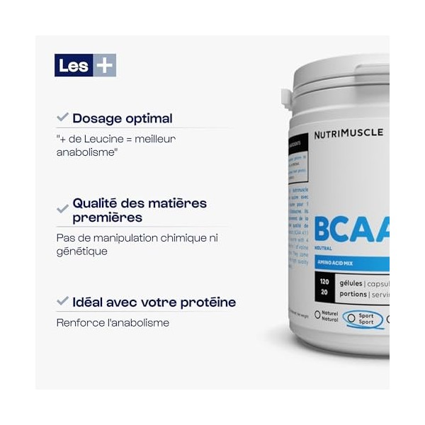 BCAA 4.1.1 Pré-workout | Booster puissant • Surdosé en Leucine • Sans OGM • Complément alimentaire • Musculation & Fitness | 