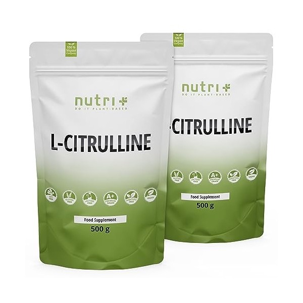 L-Citrulline hautement dosée – Poudre de malate de L-citrulline 1 kg végétalien – Dosage et pureté les plus élevés – Bodybuil