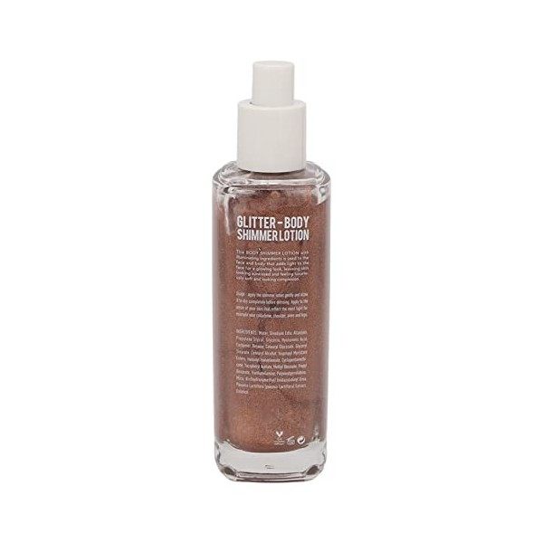 Huile pour le Corps Scintillante, Brighten Body Highlighter Glowing Skin 100ml Absorption Rapide pour le Visage Bronze 