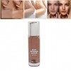 Huile pour le Corps Scintillante, Brighten Body Highlighter Glowing Skin 100ml Absorption Rapide pour le Visage Bronze 