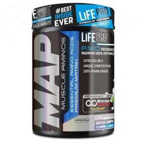 Life Pro MAP 300gr | Complément avec les 9 acides aminés essentiels | Améliore récupération | Régénère fibres musculaires | A