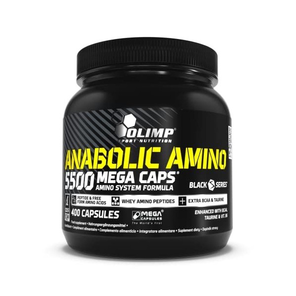 OLIMP - Anabolic Amino 5500 Mega Caps 400 capsules . Complément alimentaire de haute qualité contenant une grande quantité d